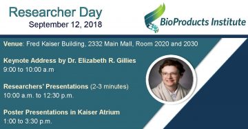 BioProducts Institute’s Inaugural Researcher Day on September 12